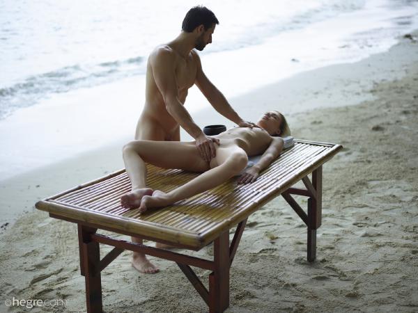 Marika and Alex erotic beach massage #14